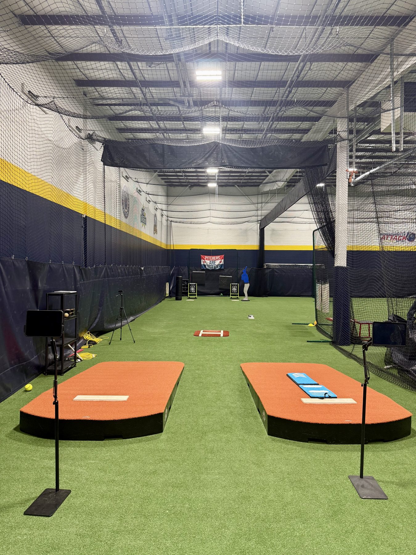 Two pitching mounds in the 781 pitching lab