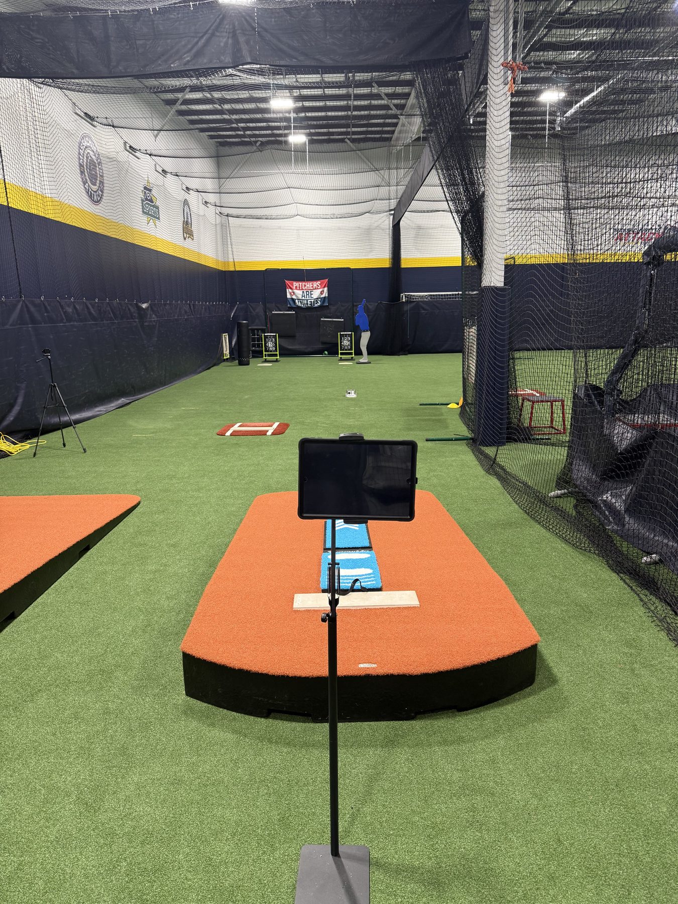 Pitching mound with a tablet for video